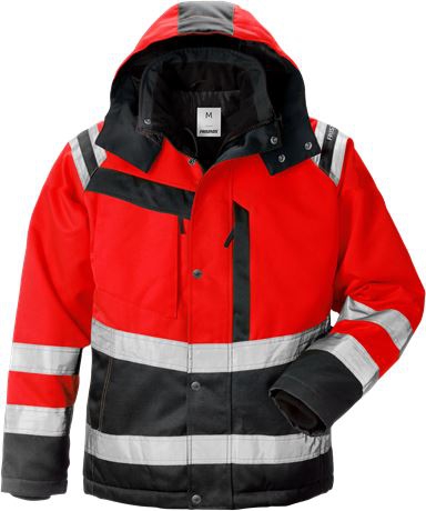 High vis winter jacket woman class 3