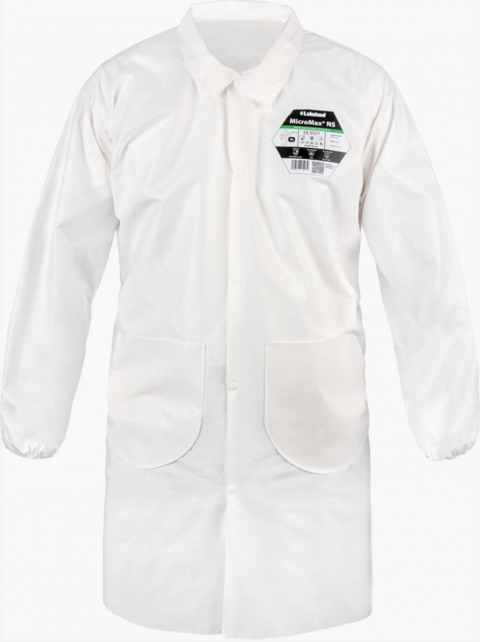 MicroMax TS lab coat with two hip pockets and 4 stud front fastening