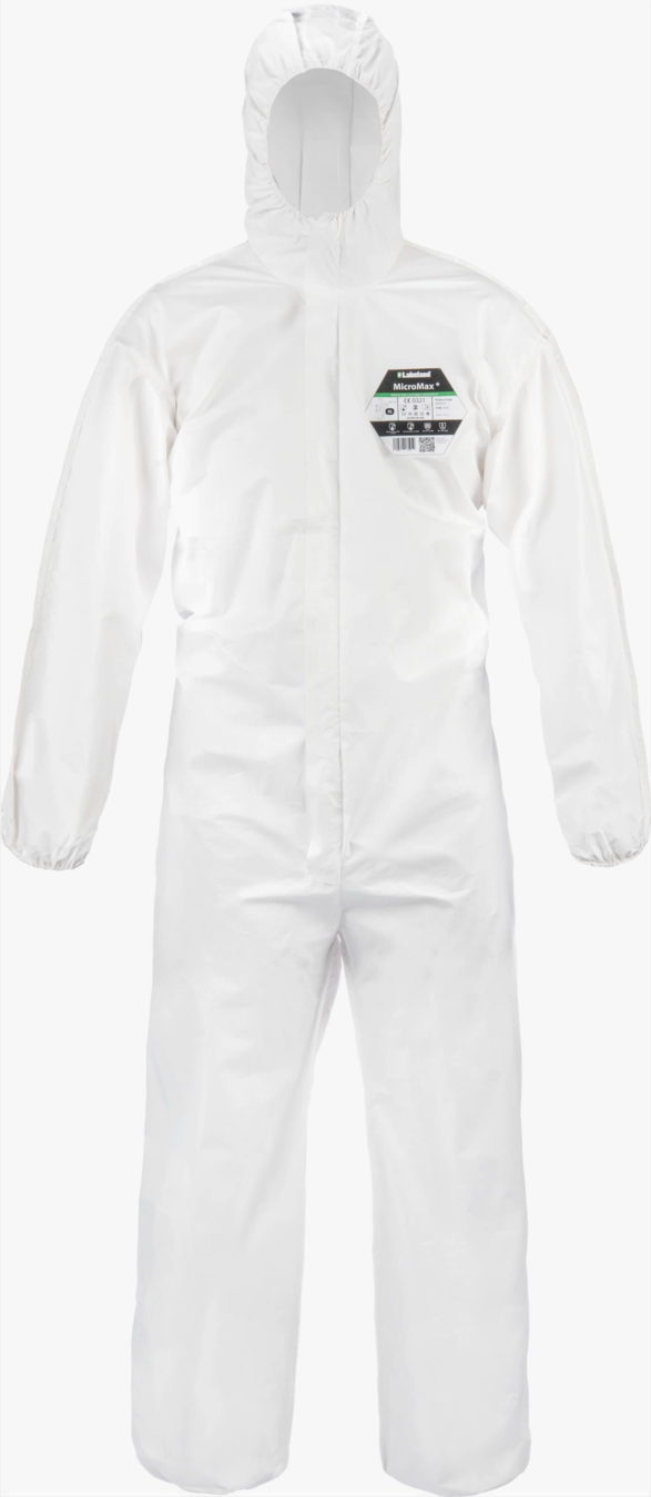 MicroMax Coverall with elasticated hood cuffs waist and ankles and bound seams